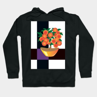 Tangerine tree in a golden vase Hoodie